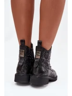 Botki Damskie Z Naturalnej Skóry Ocieplane Artiker 57C1006 Czarne