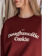 Dámská oversize mikina s potiskem vínová Dstreet model 21988129 - FashionStreet