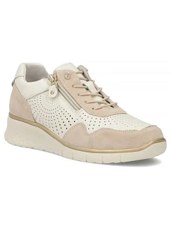 Filippo DP7605 dámske kožené béžové semišové tenisky na platforme