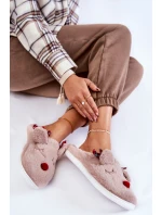 Dámské vánoční kožešinové pantofle se model 21605221 béžovou Claire - Boto