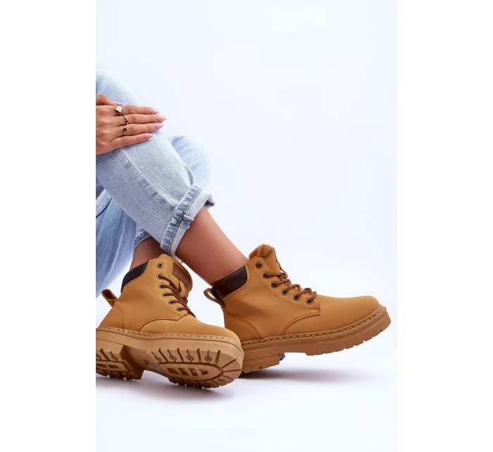 Damskie Trapery Botki Ocieplane Brązowe Corbin