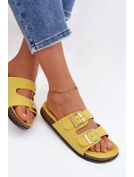 Dámské pantofle s přezkami Žluté Oliena