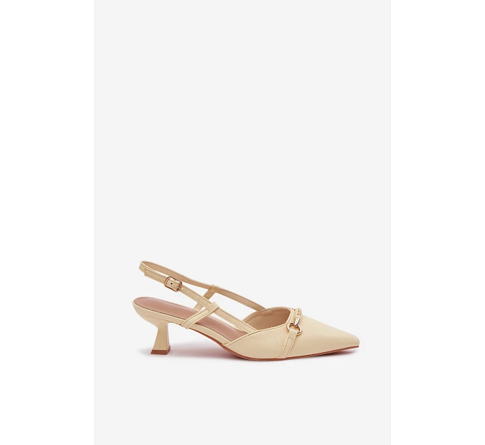 Ženské sandály na podpatku se špičatými špičkami Žluté Felessa