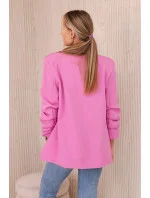 Sako s klopami elegantní model 20843831 tmavě růžová - Kesi