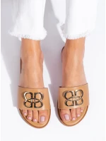 Originálne hnedé dámske nazouváky bez podpätku