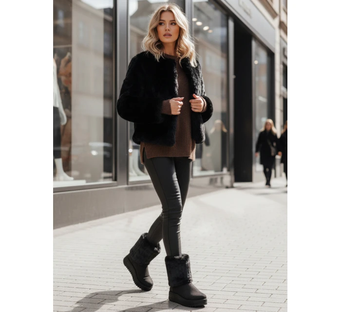 Dámske čierne semišové snežnice FashionStreet ZY1279