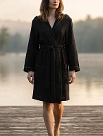 Dámsky vaflový župan s kapucňou Vestis Saimaa Black Beauty