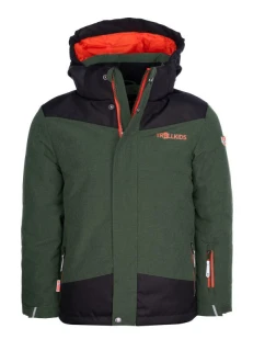 Trollkids Detská zimná bunda Detská zateplená nepremokavá bunda Norefjell zelená (132-322)
