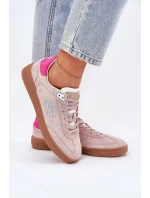 Semišové Sportovní Boty Sneakers Dámské model 21690063 Špinavě Růžové - D.Franklin