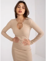 Dámske šaty Dress-EM-SK-686.63-béžová
