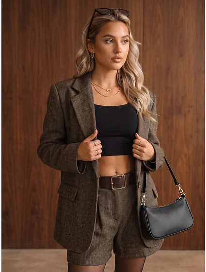 Marynarka damska w brązowa model 22386966 - FashionStreet