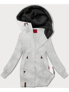 Světle šedá hladká dámská mikina s kapucí model 20656547 - LHD