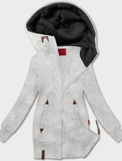 Svetlošedá hladká dámska mikina s kapucňou LHD (AMG169)