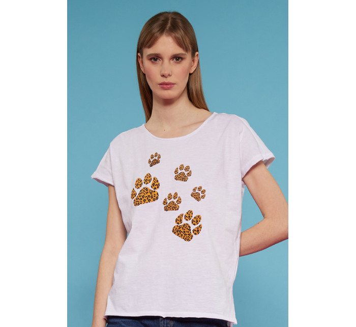 Monnari Tričká Biele tričko so zvieracím motívom Multicolor