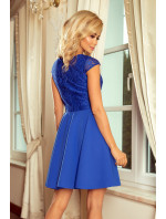 Dámske spoločenské šaty NUMOCO krajkové modré - Modrá / XL - Numoco