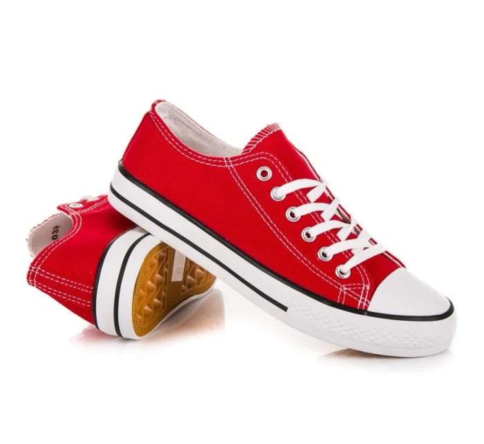 Luxusné dámske červené tenisky bez podpätku Luxusné dámske červené tenisky bez podpätku