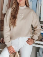 Dámská oversize mikina s nášivkou béžová Dstreet model 21988079 - FashionStreet