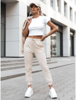 Dámske krémové velúrové tepláky Dstreet UY2841