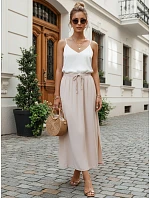 Spódnica damska maxi z w beżowa model 22210626 - FashionStreet Spódnica damska maxi z w beżowa model 22210626 - FashionStreet
