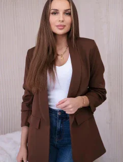Sako s klopou elegantné čokoládové