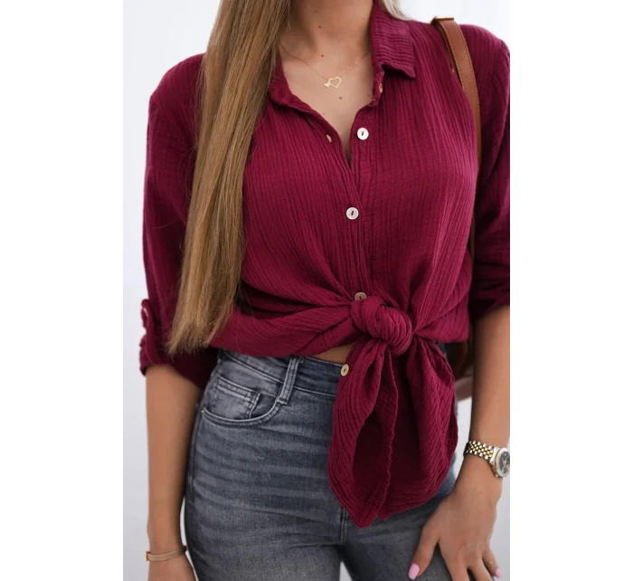Bavlněná mušelínová košile model 21820381 - K-Fashion