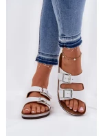 Klapki Damskie Z Klamrami Inblu CP000042 Białe