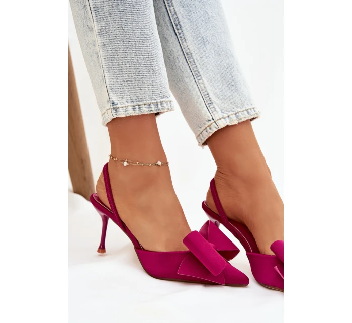 Lodičky s odkrytými patami a mašlí Fuksie Eklevia