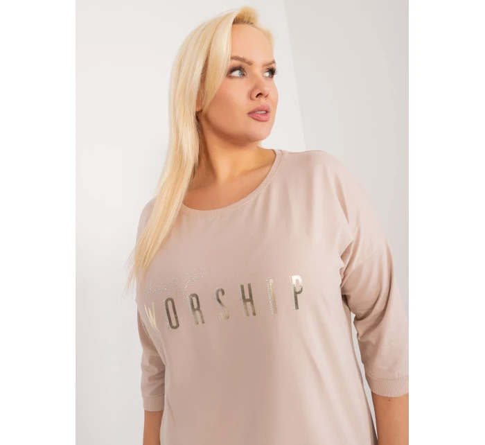 Bluzka RV BZ model 20080959 beżowy - FPrice Bluzka RV BZ model 20080959 beżowy - FPrice