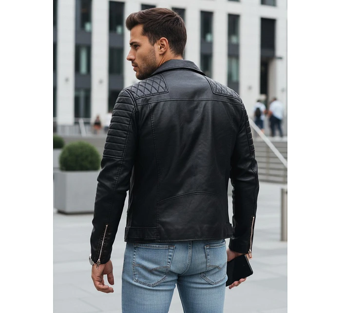 Pánska kožená bunda čierna FashionStreet TX4734 Pánska kožená bunda čierna FashionStreet TX4734