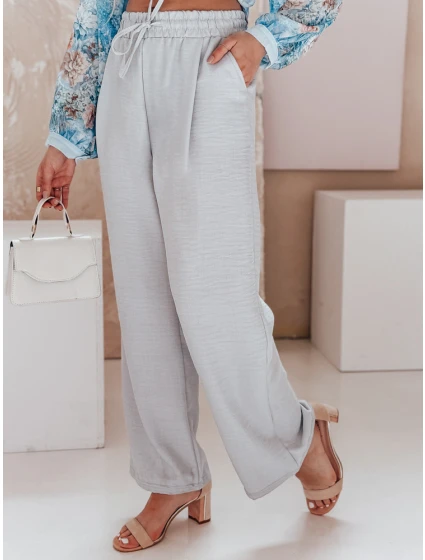 Dámské kalhoty se širokými nohavicemi šedá Dstreet model 21987428 - FashionStreet