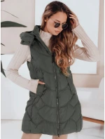 Dámská zateplená prošívaná zelená vesta Dstreet model 21991360 - FashionStreet