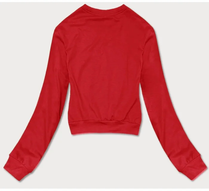 Dámska tenká červená krátka mikina (8B938-18) Dámska tenká červená krátka mikina (8B938-18)