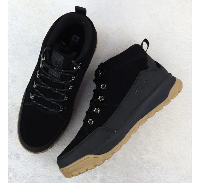 Pánské kožené trapery černé model 21905156 - Big Star Pánské kožené trapery černé model 21905156 - Big Star