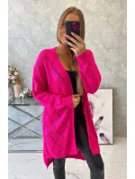 Svetr s geometrickým vzorem růžový neon Svetr s geometrickým vzorem růžový neon