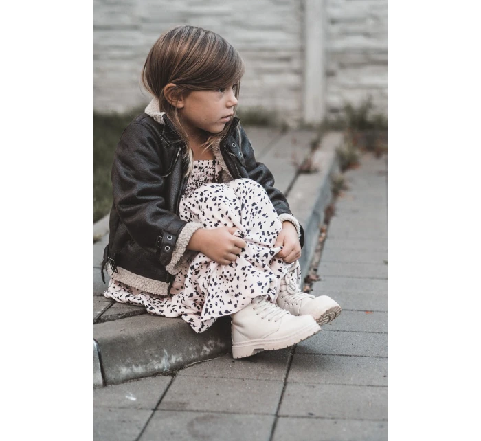 Dziecięce Botki Skórzane Z Suwakiem Beżowe Omua