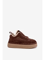 Šněrovací zimní boty na platformě Big Star model 22391274 hnědé - Big Star Shoes Šněrovací zimní boty na platformě Big Star model 22391274 hnědé - Big Star Shoes