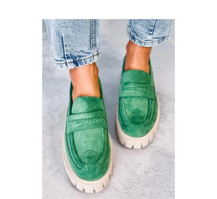 Dámské polobotky na vysoké platformě model 19908025 Zelená - SEASTAR