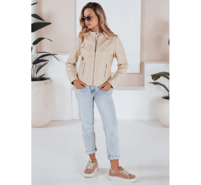 Dámská kožená bunda beige Dstreet model 21992181 - FashionStreet