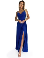 299-17 CHIARA elegantné maxi dlhé šaty bez ramienok - CHABRERA WITH BROKER