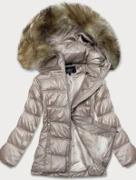 Dámska prešívaná prechodná bunda ťavej farby (H-205-1)