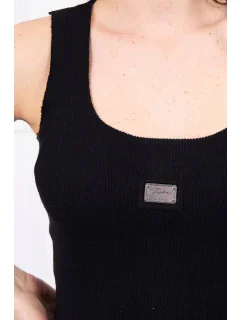 Rebrovaná blúza s trblietkami čierna