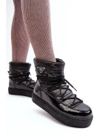 Dámské sněhule na platformě s mašlí černé model 21641625 - Boto