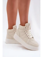 Vysoké dámské sneakers na platformě béžové model 21693386 - EVENTO Vysoké dámské sneakers na platformě béžové model 21693386 - EVENTO
