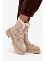 Dámské sněhule s kožíškem Béžové model 21715014 - Boto Dámské sněhule s kožíškem Béžové model 21715014 - Boto