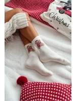 Dámské Vánoční Ponožky V Ecru model 21780616 - Milena Dámské Vánoční Ponožky V Ecru model 21780616 - Milena