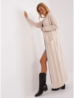 Kardigan AT SW model 18900693 jasny beżowy - FPrice Kardigan AT SW model 18900693 jasny beżowy - FPrice