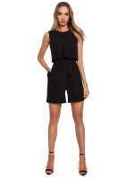 M574 Dvojvrstvový overal bez rukávov - čierny