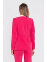 model 22152262 Elegantní sako s ozdobnou mašlí růžové - STYLOVE