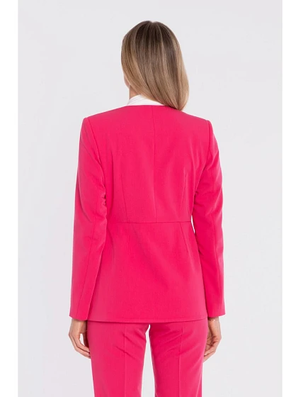model 22152262 Elegantní sako s ozdobnou mašlí růžové - STYLOVE