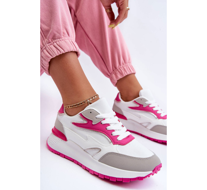 Dámska športová obuv na platforme bielo-ružová Henley